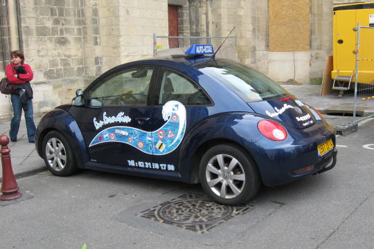Driver Ed car at Men's Abbey in Caen