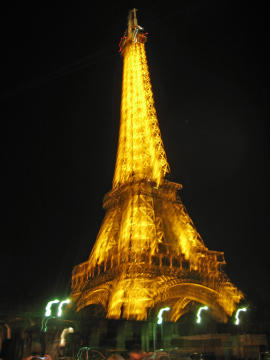 Eiffel tower at night in Paris