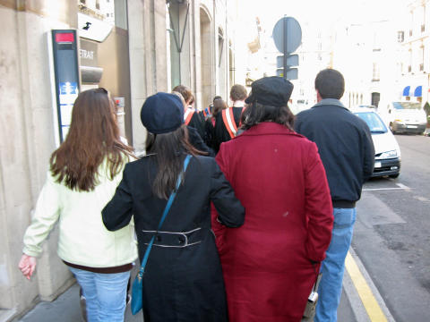 Walking to Notre-Dame in Paris